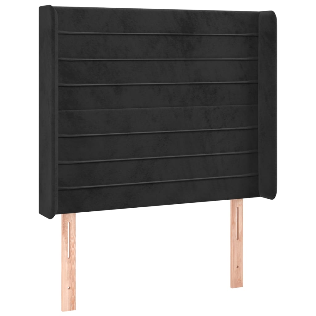 Letto a Molle con Materasso e LED Nero 100x200 cm in Velluto | homemem39