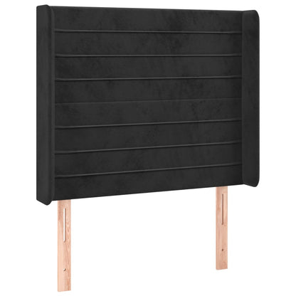 Letto a Molle con Materasso e LED Nero 100x200 cm in Velluto | homemem39