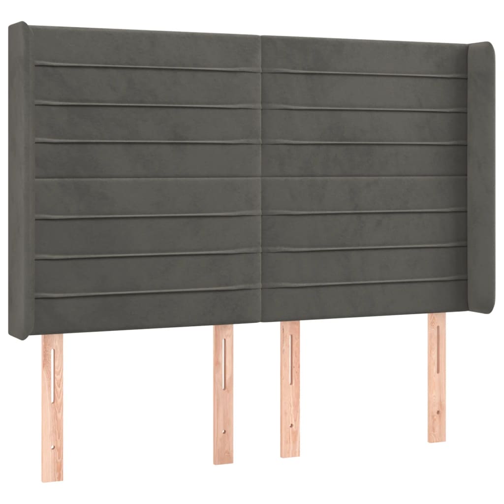 Letto a Molle con Materasso e LED Grigio Scuro 140x190 cm | homemem39