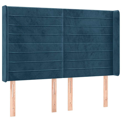 Letto a Molle con Materasso e LED Blu Scuro 140x190 cm | homemem39