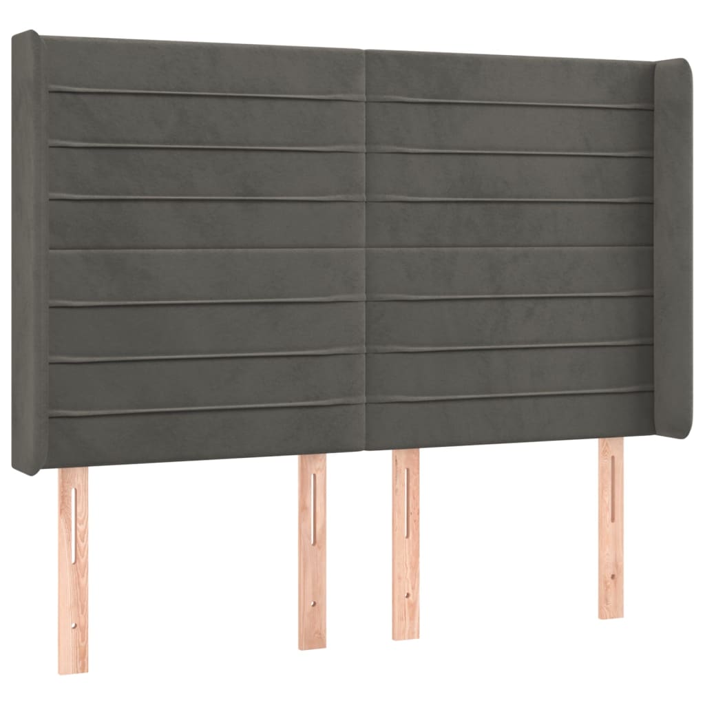 Letto a Molle con Materasso e LED Grigio Scuro 140x200 cm | homemem39