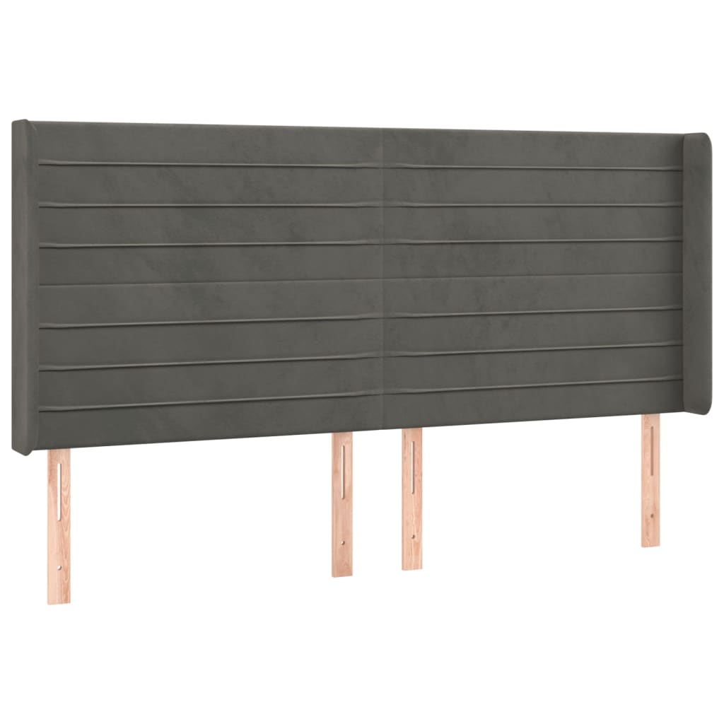 Letto a Molle con Materasso e LED Grigio Scuro 160x200 cm | homemem39