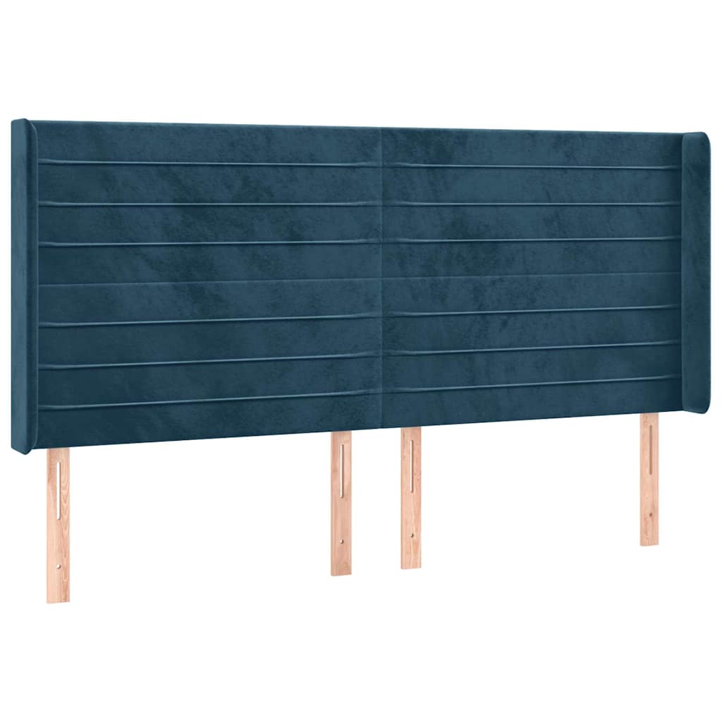 Letto a Molle con Materasso e LED Blu Scuro 160x200 cm | homemem39