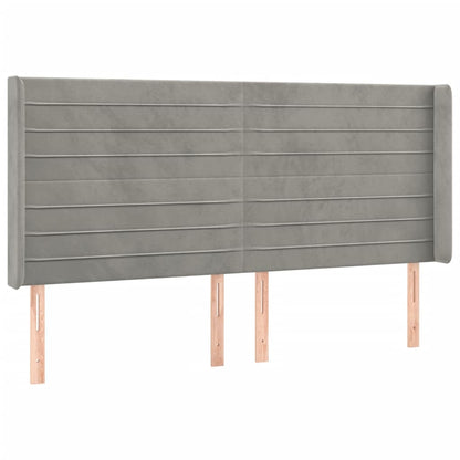 Letto a Molle Materasso e LED Grigio Chiaro 200x200 cm Velluto | homemem39