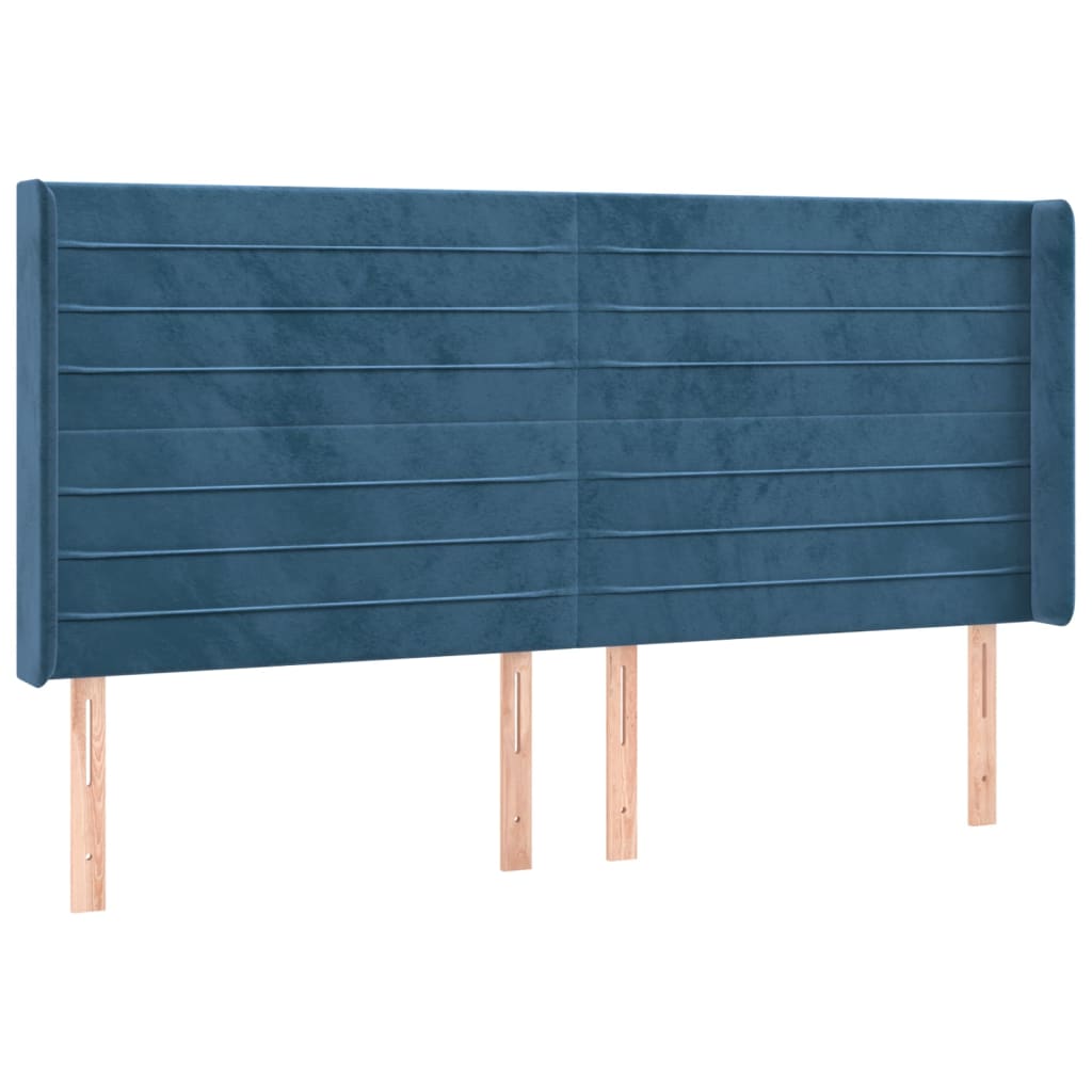 Letto a Molle con Materasso e LED Blu Scuro 200x200 cm | homemem39