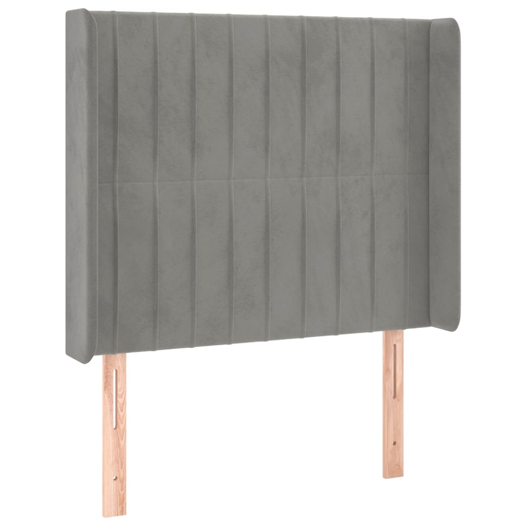 Letto a Molle Materasso e LED Grigio Chiaro 80x200 cm Velluto | homemem39