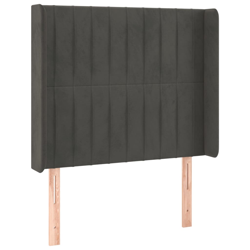 Letto a Molle con Materasso e LED Grigio Scuro 80x200cm Velluto | homemem39