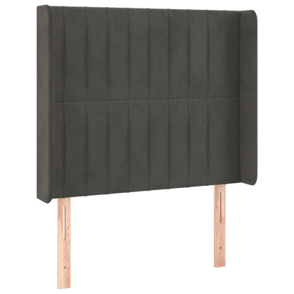 Letto a Molle con Materasso e LED Grigio Scuro 80x200cm Velluto | homemem39