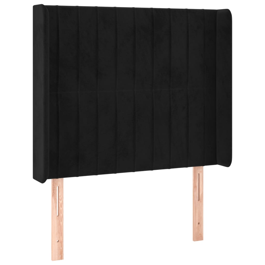 Letto a Molle con Materasso e LED Nero 90x190 cm in Velluto - homemem39