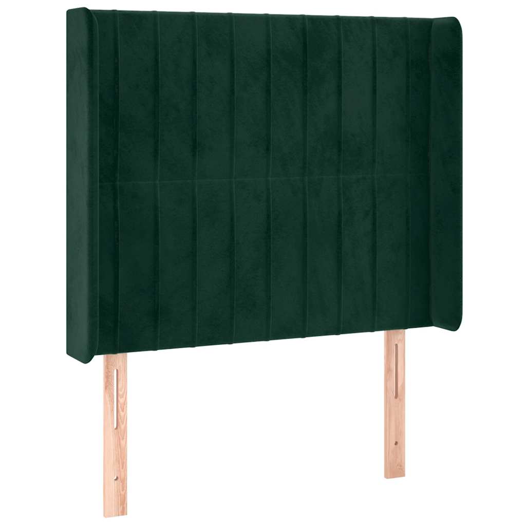 Letto a Molle con Materasso e LED Verde Scuro 90x190 cm Velluto | homemem39
