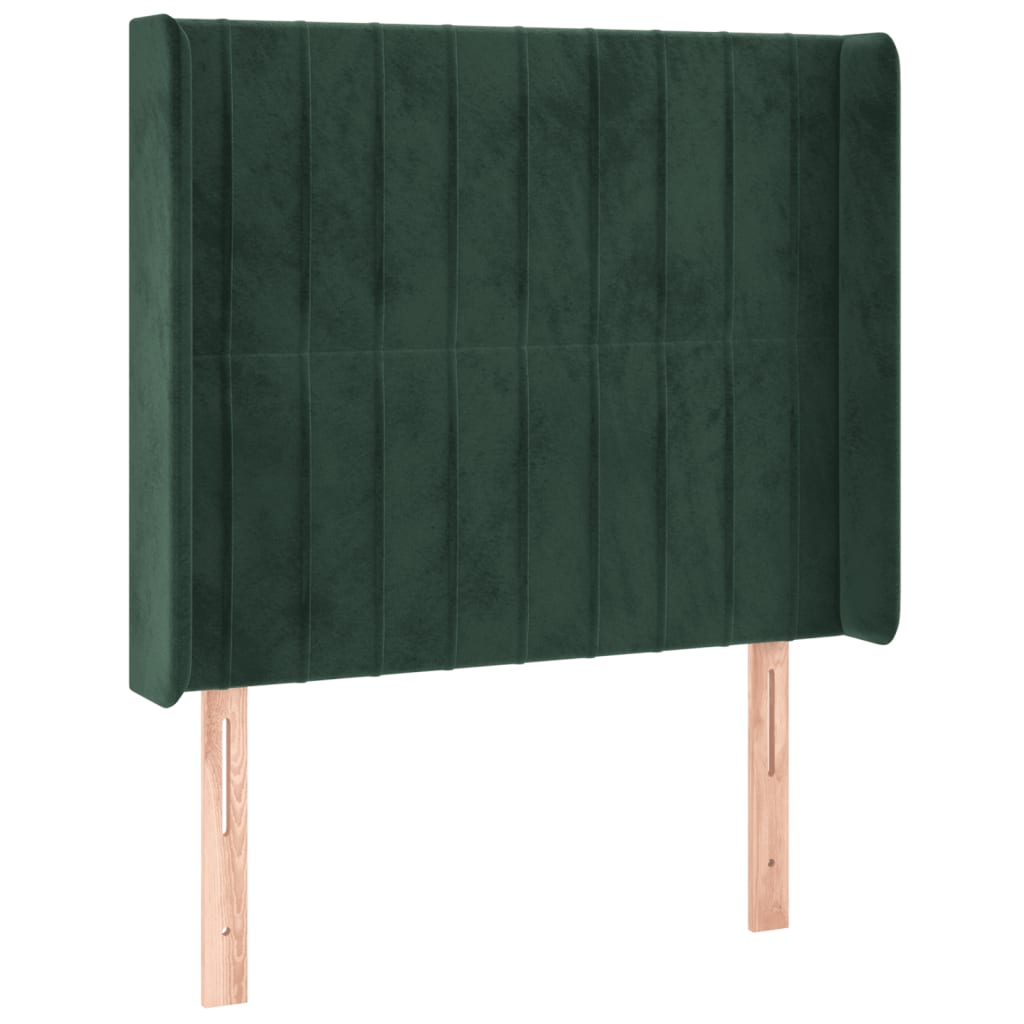 Letto a Molle con Materasso e LED Verde Scuro 100x200cm Velluto - homemem39