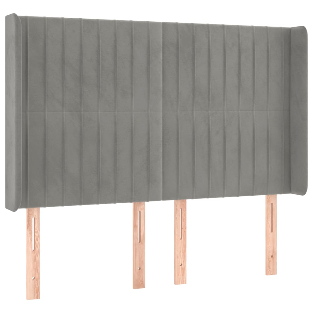 Letto a Molle Materasso e LED Grigio Chiaro 140x190 cm Velluto | homemem39