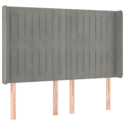Letto a Molle Materasso e LED Grigio Chiaro 140x190 cm Velluto | homemem39