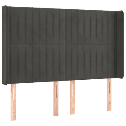 Letto a Molle con Materasso e LED Grigio Scuro 140x200 cm