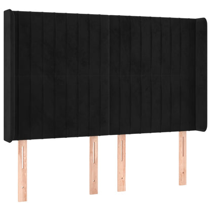 Letto a Molle con Materasso e LED Nero 140x200 cm in Velluto | homemem39