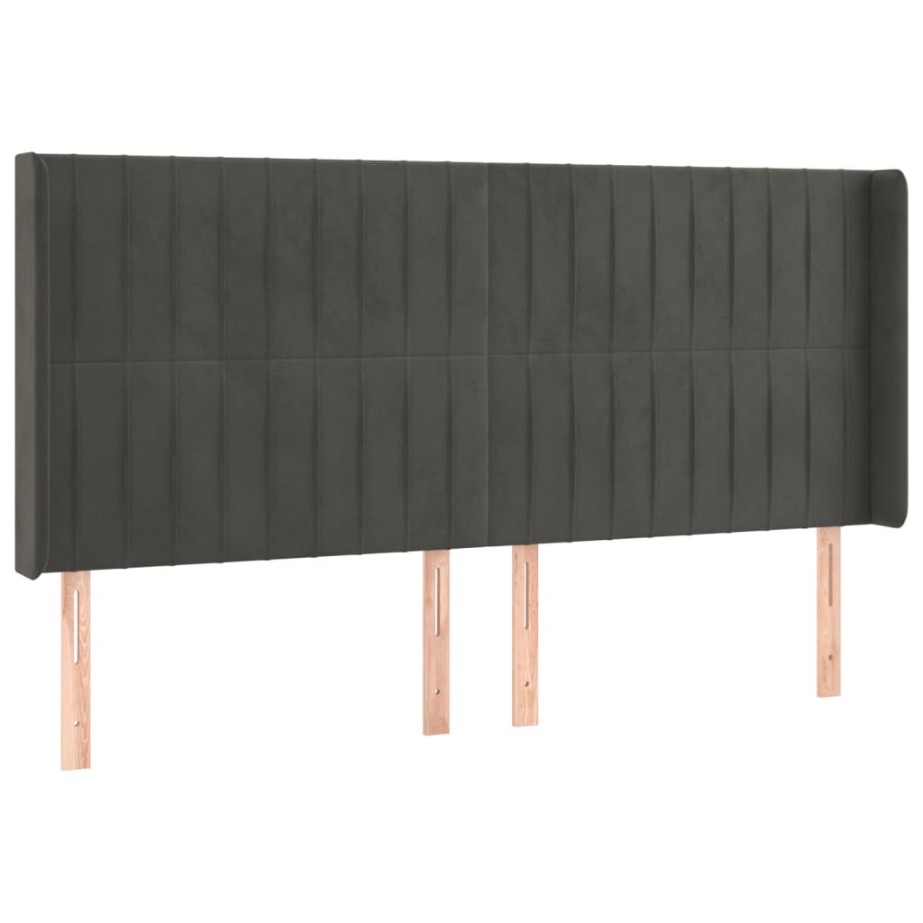 Letto a Molle con Materasso e LED Grigio Scuro 160x200 cm | homemem39