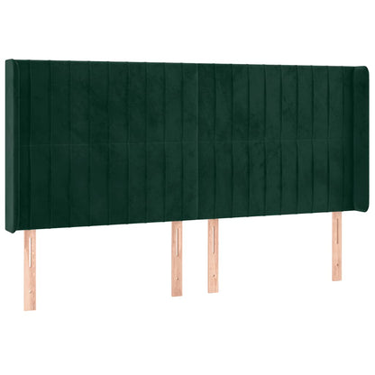 Letto a Molle con Materasso e LED Verde Scuro 180x200cm Velluto | homemem39