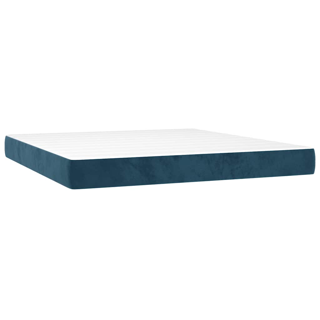 Letto a Molle con Materasso e LED Blu Scuro 180x200 cm | homemem39