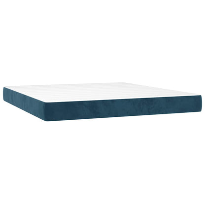 Letto a Molle con Materasso e LED Blu Scuro 180x200 cm | homemem39