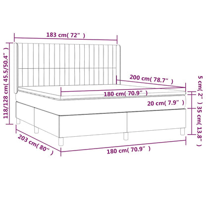 Letto a Molle con Materasso e LED Blu Scuro 180x200 cm | homemem39