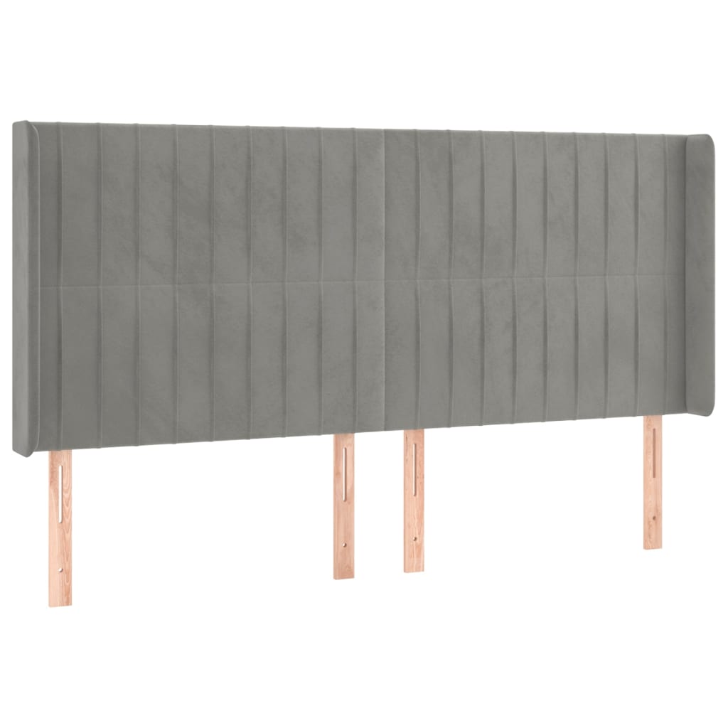 Letto a Molle Materasso e LED Grigio Chiaro 200x200 cm Velluto | homemem39