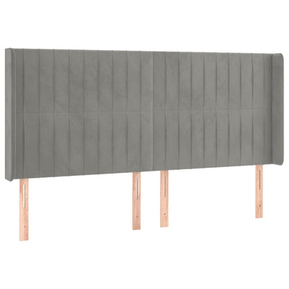 Letto a Molle Materasso e LED Grigio Chiaro 200x200 cm Velluto | homemem39