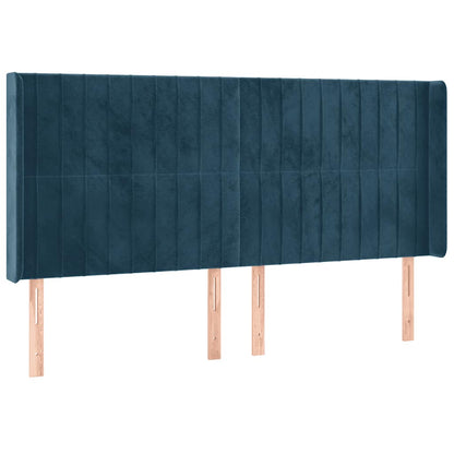 Letto a Molle con Materasso e LED Blu Scuro 200x200 cm | homemem39