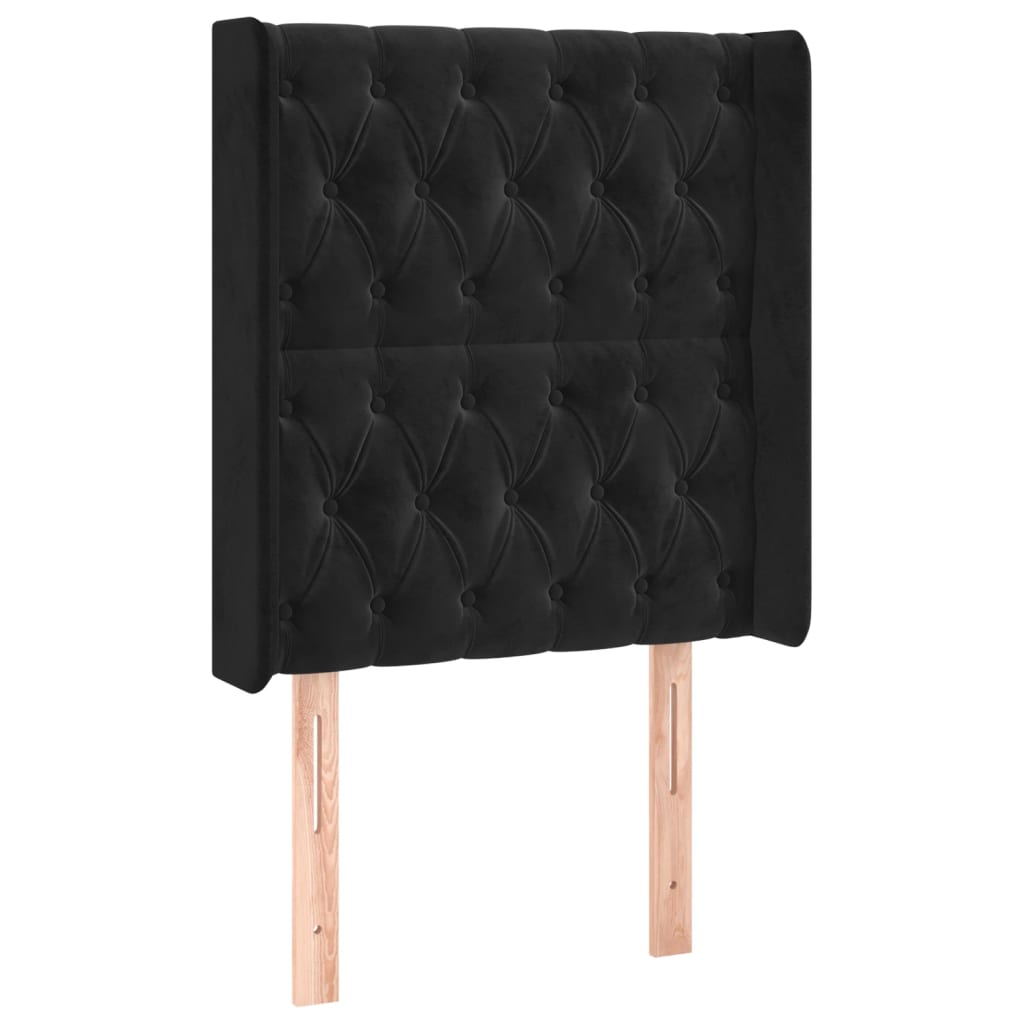 Letto a Molle con Materasso e LED Nero 80x200 cm in Velluto | homemem39