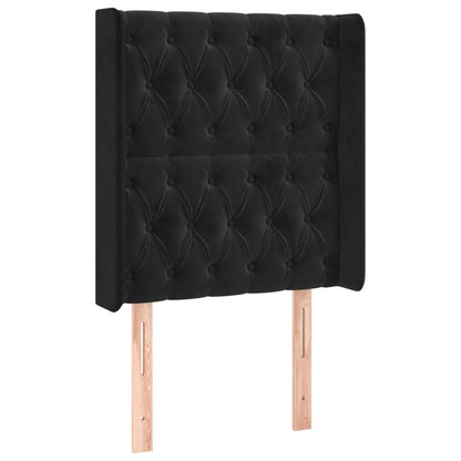 Letto a Molle con Materasso e LED Nero 80x200 cm in Velluto | homemem39