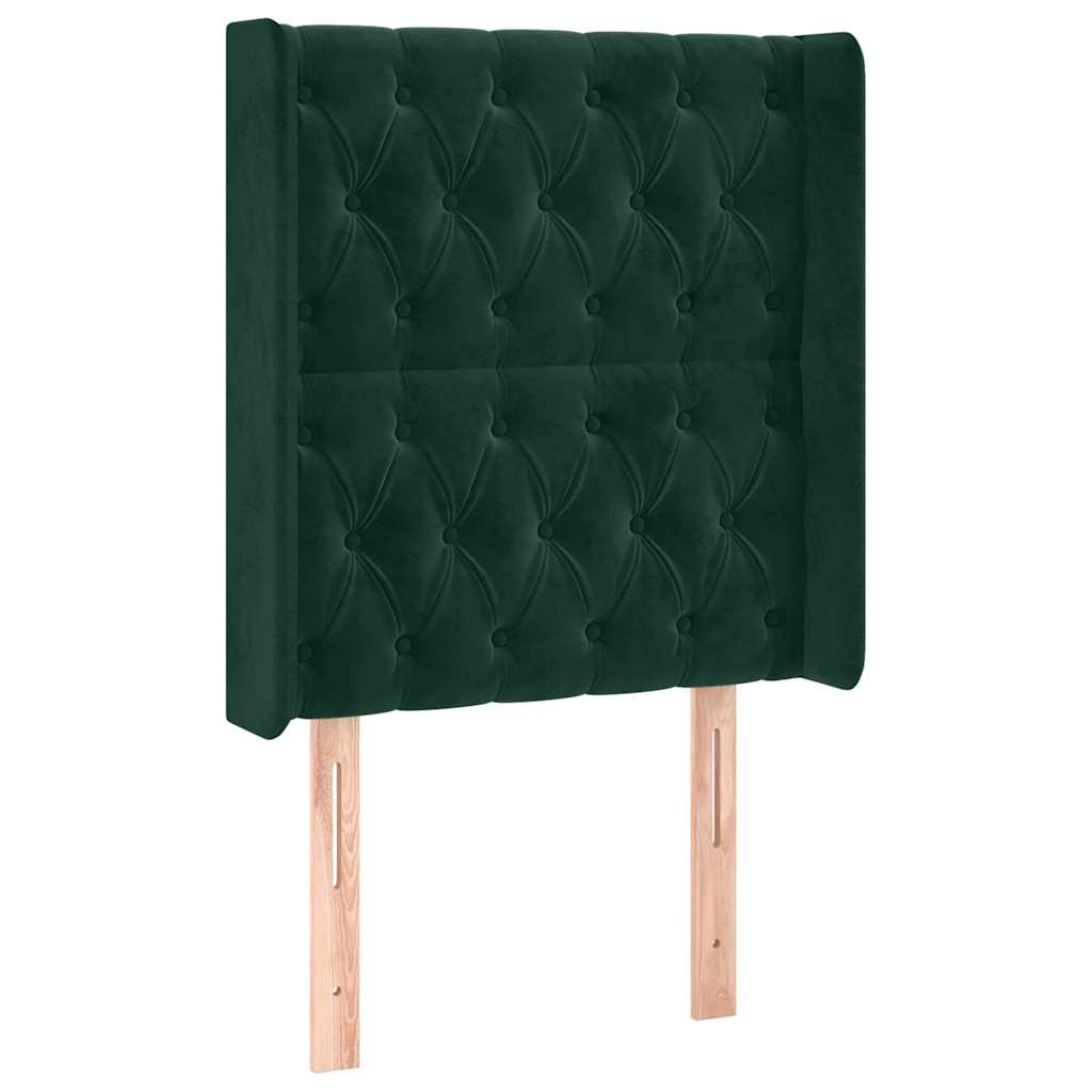 Letto a Molle con Materasso e LED Verde Scuro 80x200cm Velluto | homemem39