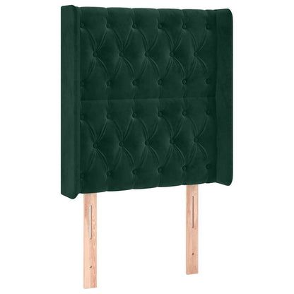Letto a Molle con Materasso e LED Verde Scuro 80x200cm Velluto | homemem39
