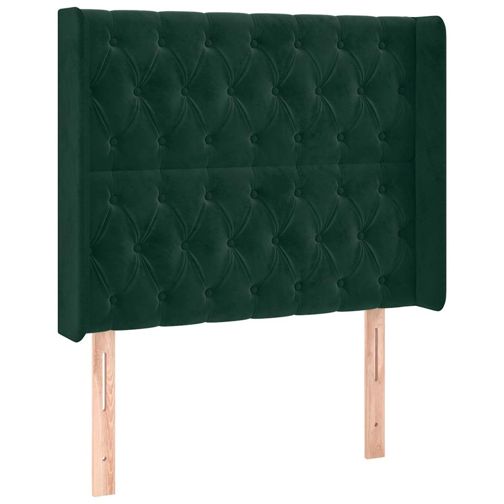 Letto a Molle con Materasso e LED Verde Scuro 90x200cm Velluto | homemem39