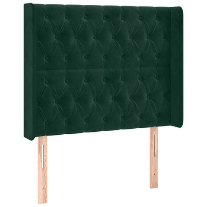 Letto a Molle con Materasso e LED Verde Scuro 90x200cm Velluto | homemem39