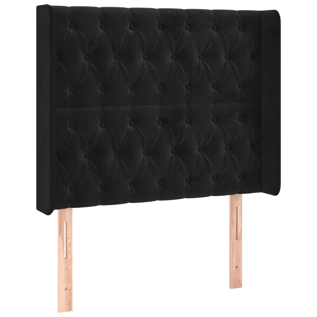 Letto a Molle con Materasso e LED Nero 100x200 cm in Velluto | homemem39
