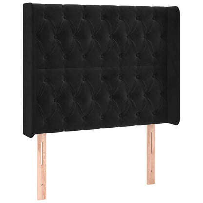 Letto a Molle con Materasso e LED Nero 100x200 cm in Velluto | homemem39