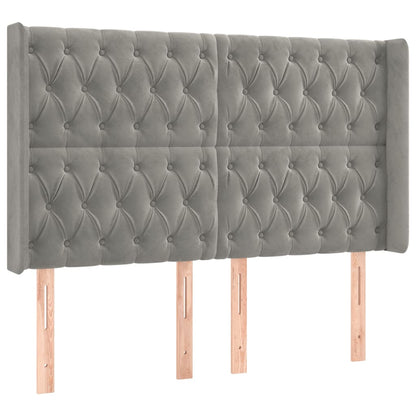 Letto a Molle Materasso e LED Grigio Chiaro 140x190 cm Velluto | homemem39