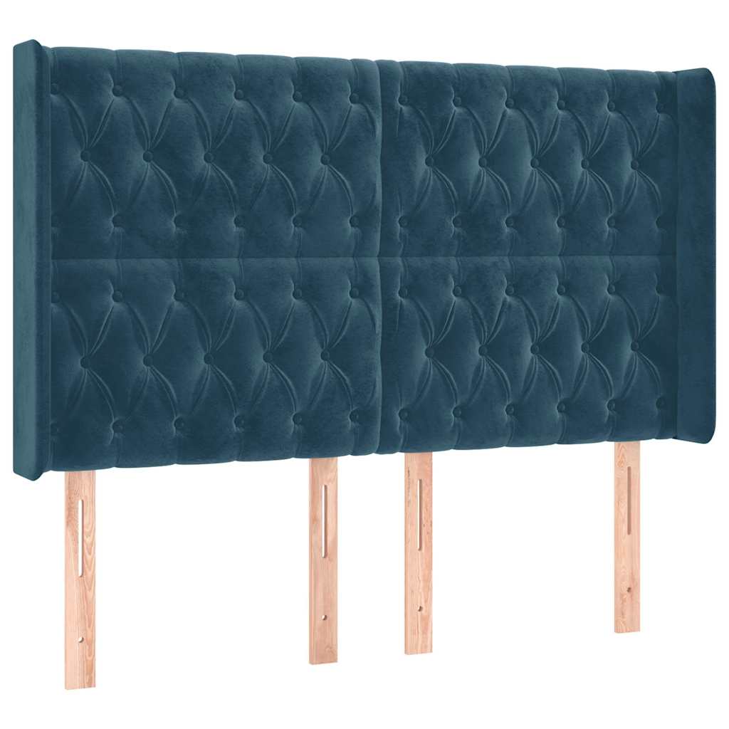 Letto a Molle con Materasso e LED Blu Scuro 140x190 cm | homemem39