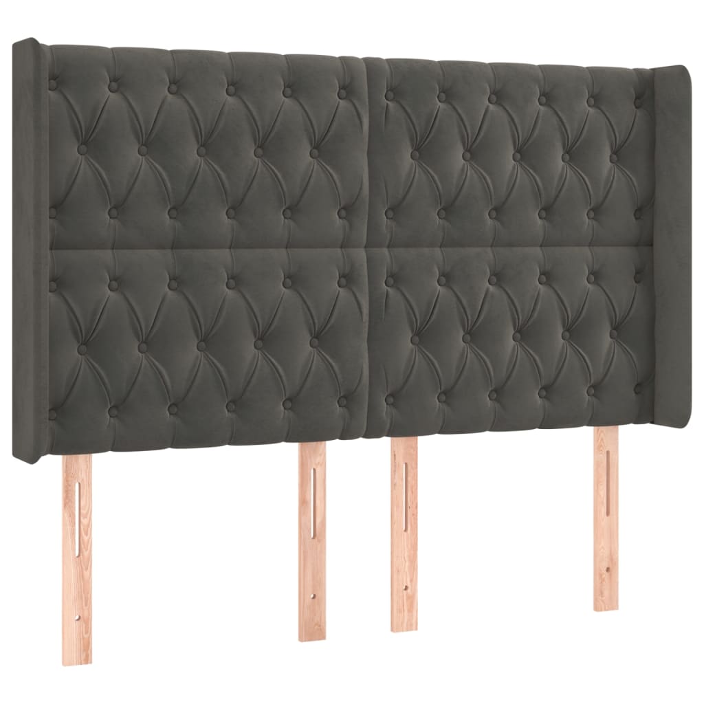 Letto a Molle con Materasso e LED Grigio Scuro 140x200 cm | homemem39