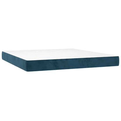 Letto a Molle con Materasso e LED Blu Scuro 160x200 cm | homemem39