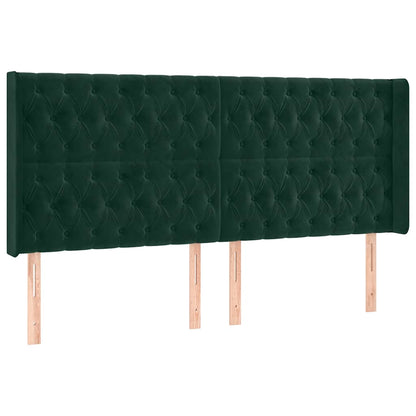 Letto a Molle con Materasso e LED Verde Scuro 180x200cm Velluto | homemem39