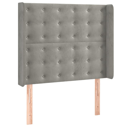 Letto a Molle Materasso e LED Grigio Chiaro 90x190 cm Velluto | homemem39