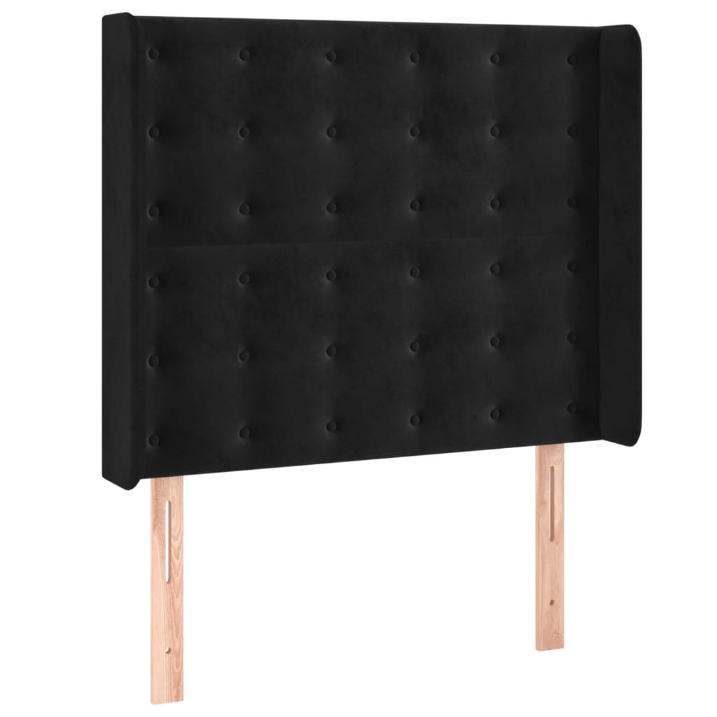 Letto a Molle con Materasso e LED Nero 100x200 cm in Velluto | homemem39