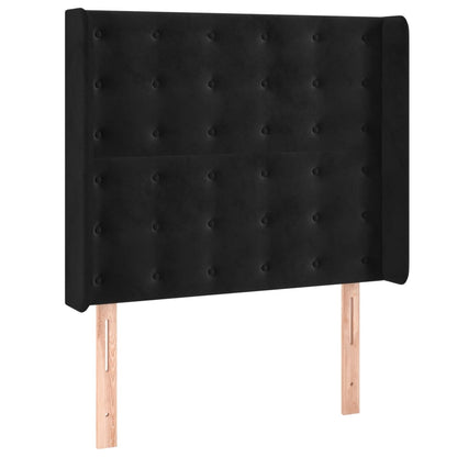 Letto a Molle con Materasso e LED Nero 100x200 cm in Velluto | homemem39