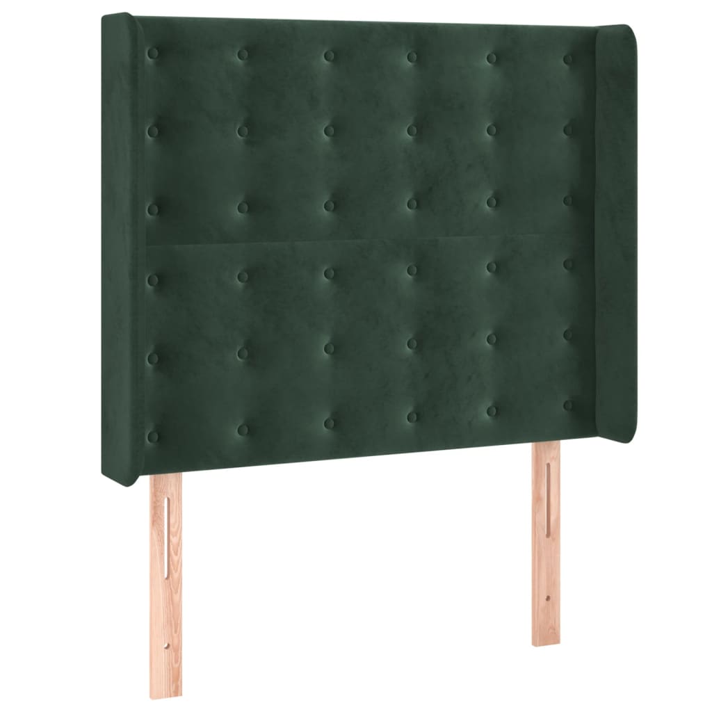 Letto a Molle con Materasso e LED Verde Scuro 100x200cm Velluto - homemem39