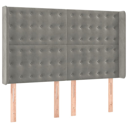 Letto a Molle Materasso e LED Grigio Chiaro 140x190 cm Velluto | homemem39