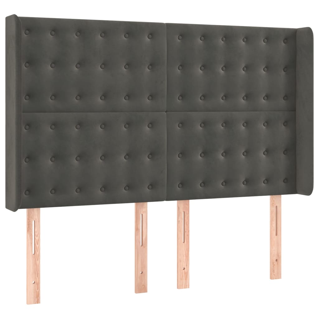 Letto a Molle con Materasso e LED Grigio Scuro 140x190 cm | homemem39