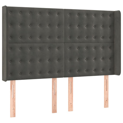 Letto a Molle con Materasso e LED Grigio Scuro 140x190 cm | homemem39
