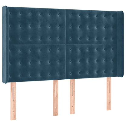 Letto a Molle con Materasso e LED Blu Scuro 140x190 cm | homemem39