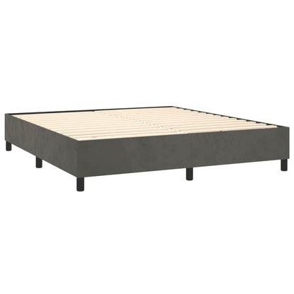 Letto a Molle con Materasso e LED Grigio Scuro 160x200 cm | homemem39
