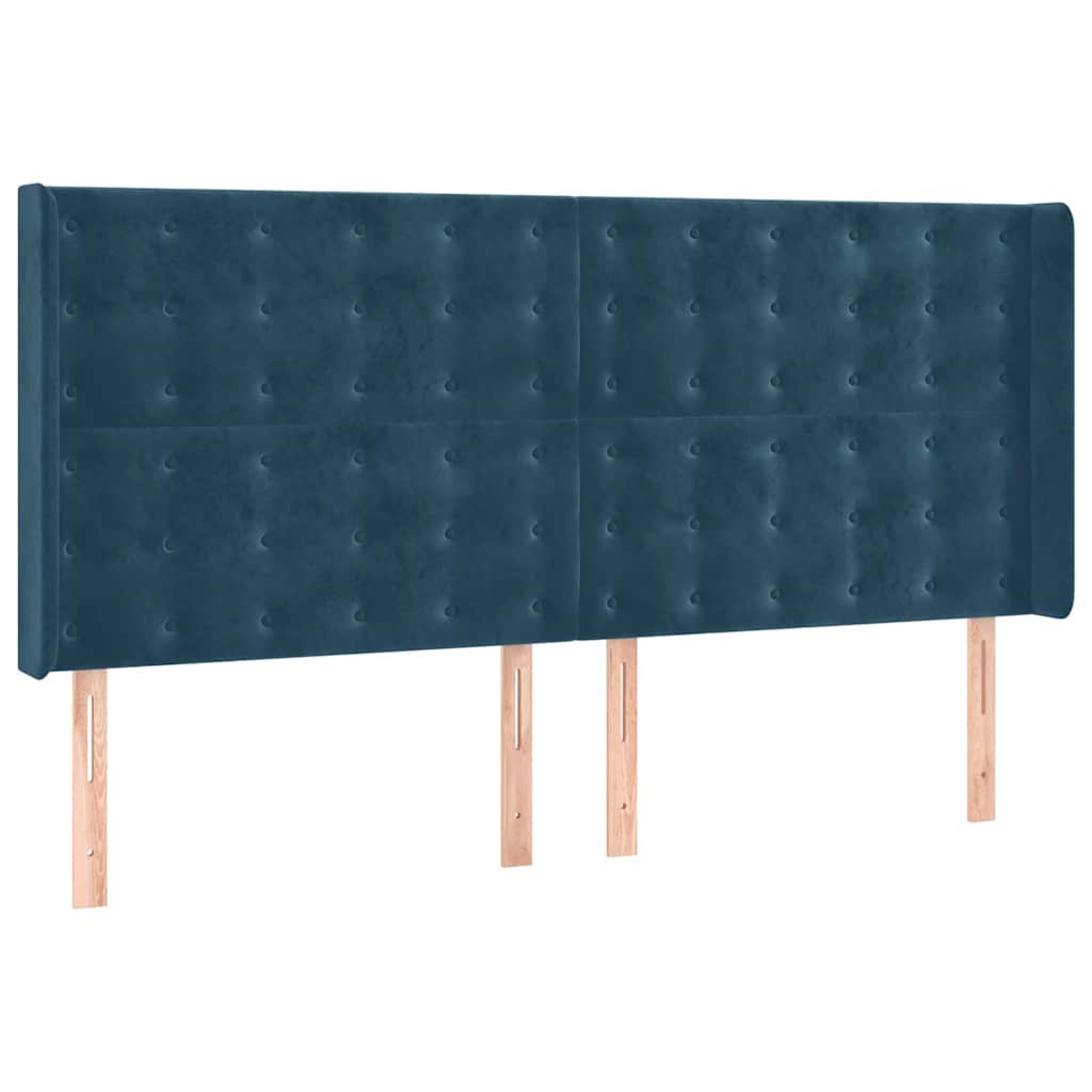 Letto a Molle con Materasso e LED Blu Scuro 160x200 cm | homemem39